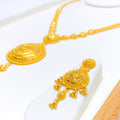 22k-gold-attractive-filigree-long-drop-necklace-set