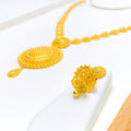 22k-gold-Magnificent Dome Elevated Beaded Long Set 