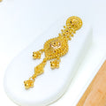 22k-gold-Intricate Floral Necklace Set w/ Tassels
