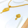 22k-gold-Detailed Hanging Bead Necklace Set 