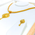 22k-gold-Charming Beaded Floral Motif Necklace Set 