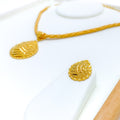 22k-gold-Floral Alternating Drop Necklace Set 