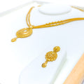 22k-gold-Graceful Dual Chain Chand Necklace Set 