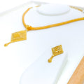 22k-gold-Sparkling Diamond Shaped Beaded Necklace Set