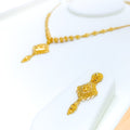22k-gold-Upscale Diamond Shaped Orb Necklace Set 