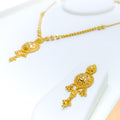 22k-gold-Dressy Honey Comb Mesh Necklace Set 