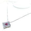 18k-Lush Ruby Flower Diamond Necklace