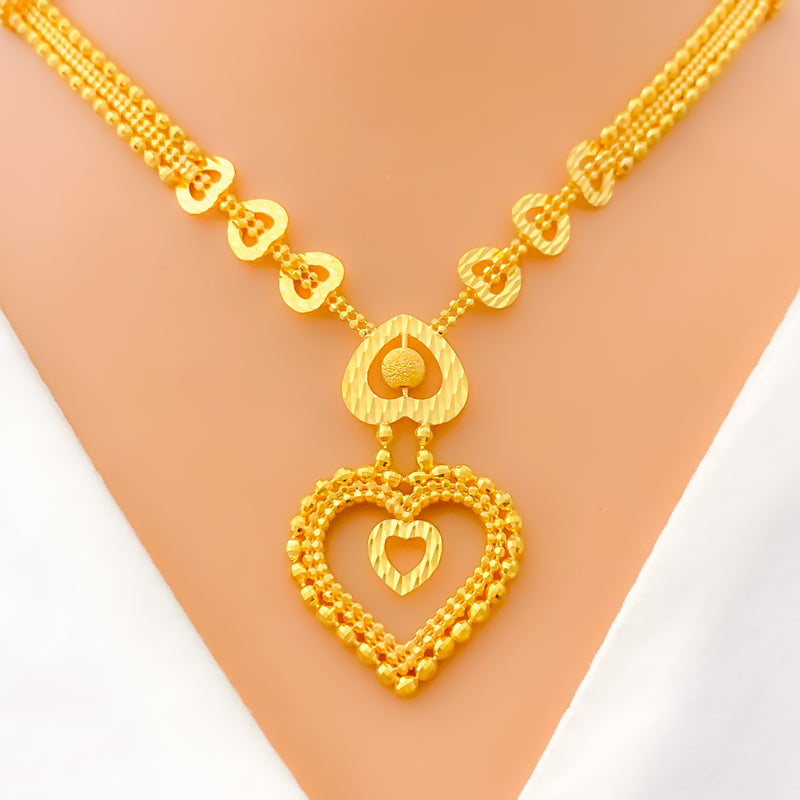 22k-gold-radiant-heart-drop-necklace-set