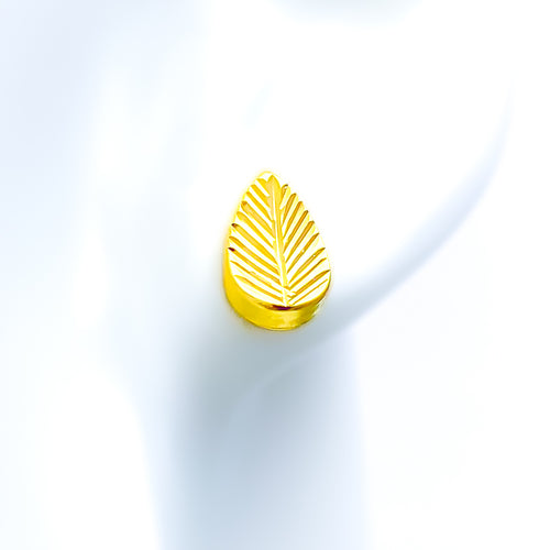 Shimmering Striped Leaf Earrings