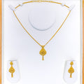 22k-gold-Intricate Dangling Orb Necklace Set 