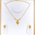 22k-gold-Charming Heart Accented Drop Necklace Set 
