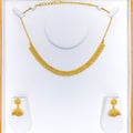 22k-gold-Majestic Interlinked Striped Necklace Set w/ Jhumki