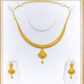22k-gold-Reflective Striped Dressy Necklace Set 