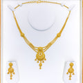 22k-gold-Delightful Beaded Three Chain Necklace Set 