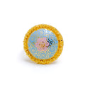 22k-gold-Contemporary Turquoise Blue Enamel Ring 
