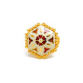 22k-gold-Upscale Beaded Floral Ring