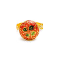 22k-gold-Glossy Dome Vine Motif Ring