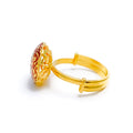 22k-gold-Glossy Dome Vine Motif Ring