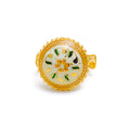 22k-gold-Draped Blooming Enamel Ring