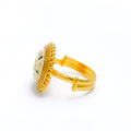 22k-gold-Draped Blooming Enamel Ring