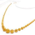 22k-gold-Graceful Satin Finish Dotted Wavy Orb Chain  -  22"