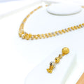 22k-gold-Smooth Finish Dotted Orb Lara Necklace Set 