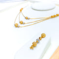 22k-gold-Elegant Two Tone Lara Necklace Set 