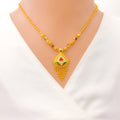 22k-gold-Vibrant Fanned Enamel Necklace Set 