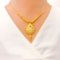 22k-gold-Delightful Floral Drop Necklace Set 