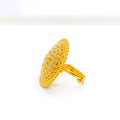 22k-gold-Upscale Striped Flower Statement Ring 