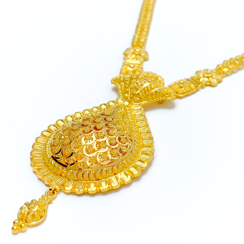 22k-gold-magnificent-mash-motif-drop-necklace-set