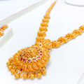 22k-gold-Floral Paisley Long Antique Necklace Set 