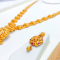22k-gold-Floral Paisley Long Antique Necklace Set 