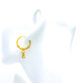 22k-gold-Sophisticated Three Chain Chandelier Earrings
