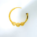 22k-gold-Reflective Triple Orb Bali Earrings