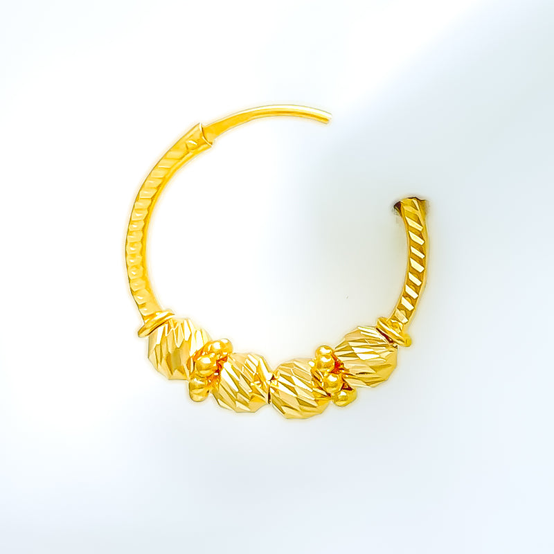 22k-gold-Ritzy Radiant Faceted Orb Earrings