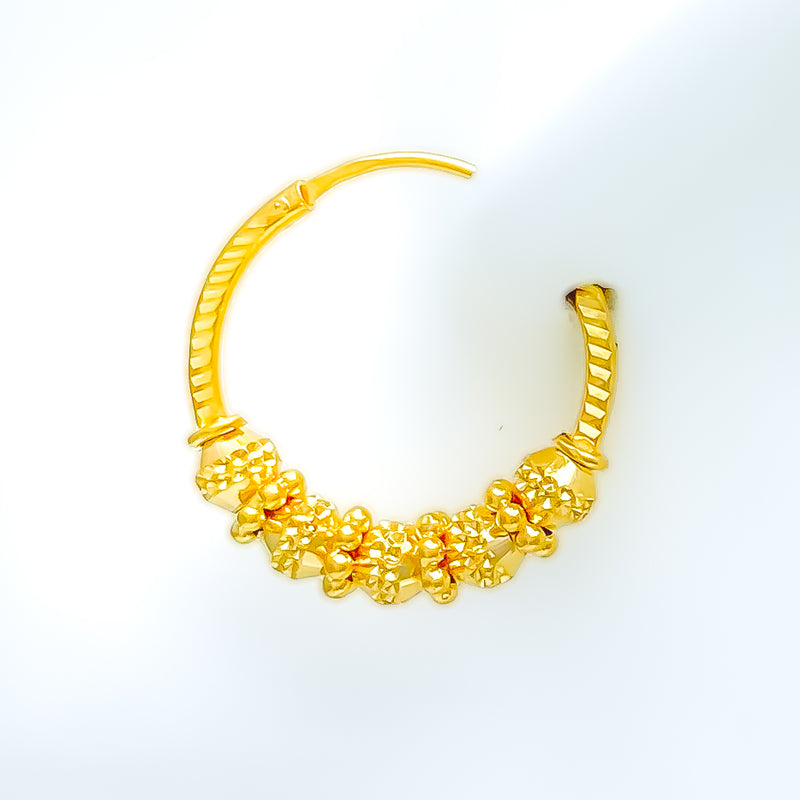 22k-gold-Beautiful Glistening Graceful Bali Earrings