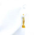 22k-gold-Decorative White Gold Accented Bali Earrings 
