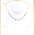 Upscale Colored Timeless CZ 22k Gold Necklace