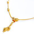 21k-gold-Reflective Dual Hanging Orb Necklace