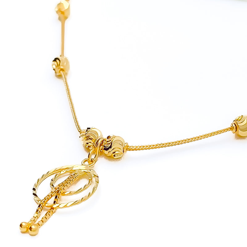 21k-gold-Fancy Dual Halo Necklace 