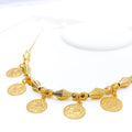 21k-gold-Bright Fashionable Coin Necklace