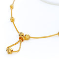 21k-gold-Unique Delicate Beaded Loop Necklace