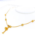 21k-gold-Dangling Flower Bell Necklace 