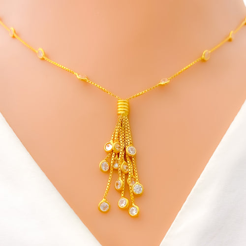 Classy Lightweight CZ Drop Necklace