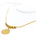 21k-gold-Reflective Dangling Coin Necklace