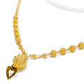 21k-gold-Unique Dangling Heart Necklace 