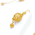 21k-gold-Contemporary Dangling Orb Long Necklace