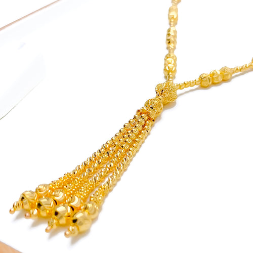 21k-gold-Decorative Hanging Chain Long Necklace 