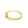 22k-gold-Dainty Dotted Open Bangle Bracelet 